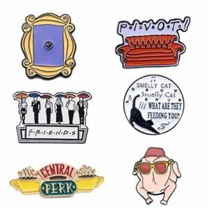Friends Collectible Enamel Pin Set, Character Pin Set, Smelly Cat, Central Perk